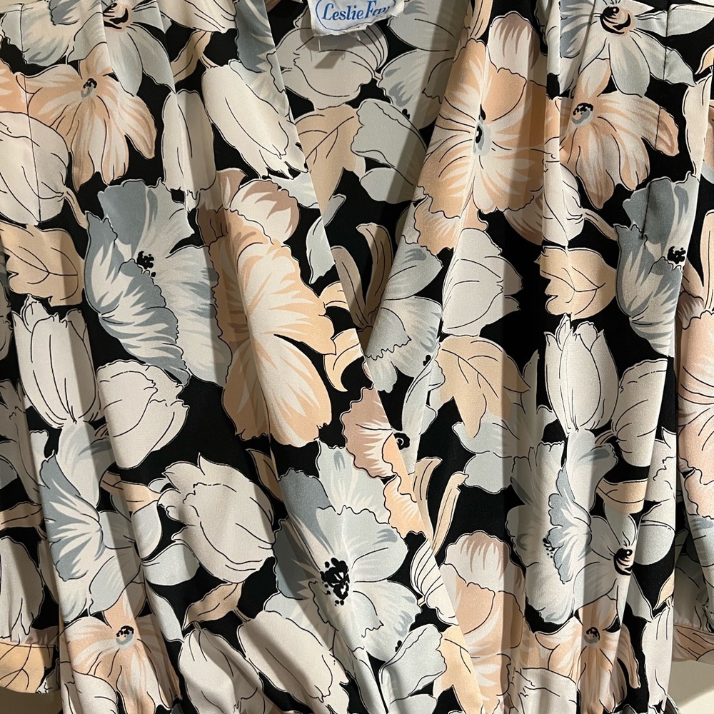 Vintage 1980’s Leslie Fay Floral Secretary Dress with Original Belt  Size 14 - Picture 4 of 8